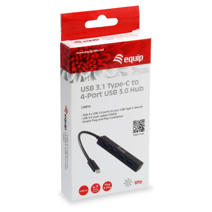 Equip Hub USB Tipo-C a 4 Puertos USB 3.0 128954