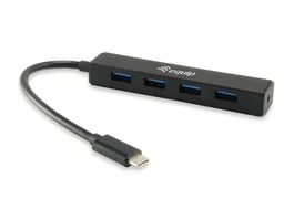 Equip Hub USB-C a 4 puertos USB 3.2 Gen 1 Tipo-A 5000 Mbit/s Negro