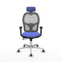 PIQUERAS Y CRESPO Silla de oficina Jorquera con mecanismo Sincro/Traslack, Azul claro y Gris