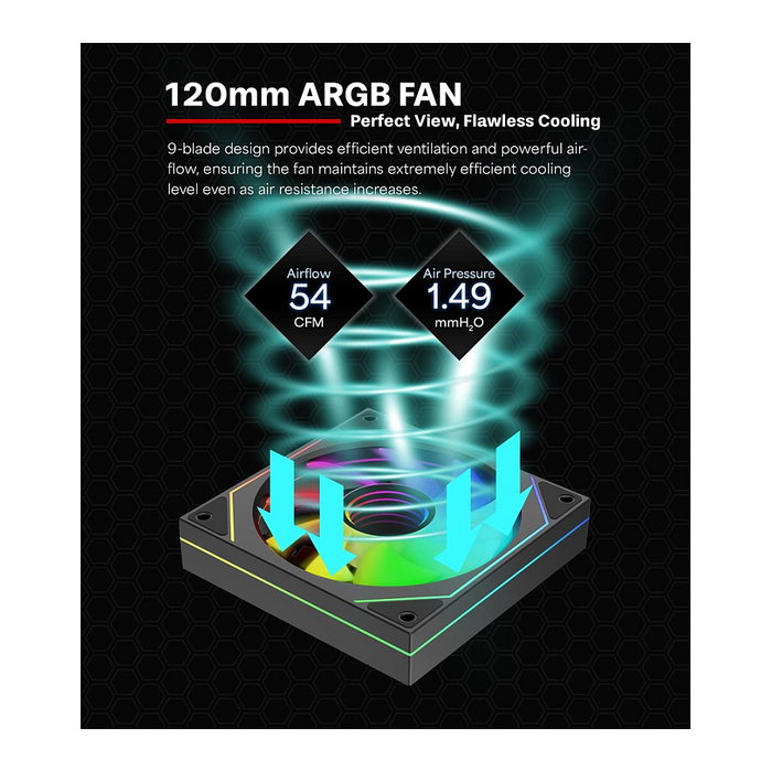 Xilence XPF120U.ARGB Gaming Series Ventilador con Infinity-Mirror
