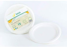 Betik CU469 Paquete 50 Platos Redondos Caña de Azúcar Ecológico Biodegradable Compostable 17cm