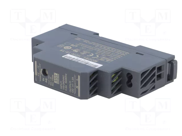 MEAN WELL HDR-15-15 15W 15VDC 1A Alimentador de Impulso