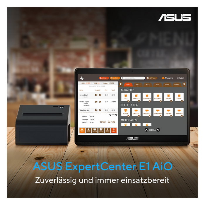 ASUS ExpertCenter E1 E1600WKAT-BMR106X 15.6 Pol táctil Negro ASUS ExpertCenter E1 E1600WKAT-BMR106X 15.6 Pol táctil Negro