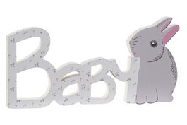 DKD Home Decor Decoración Kids Rabbits Multicolor 2 x 8 x 30 cm (4 Unidades)