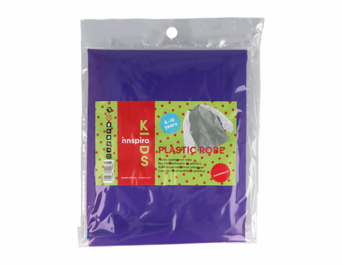 Innspiro Bata impermeable de plástico infantil 6-10 años