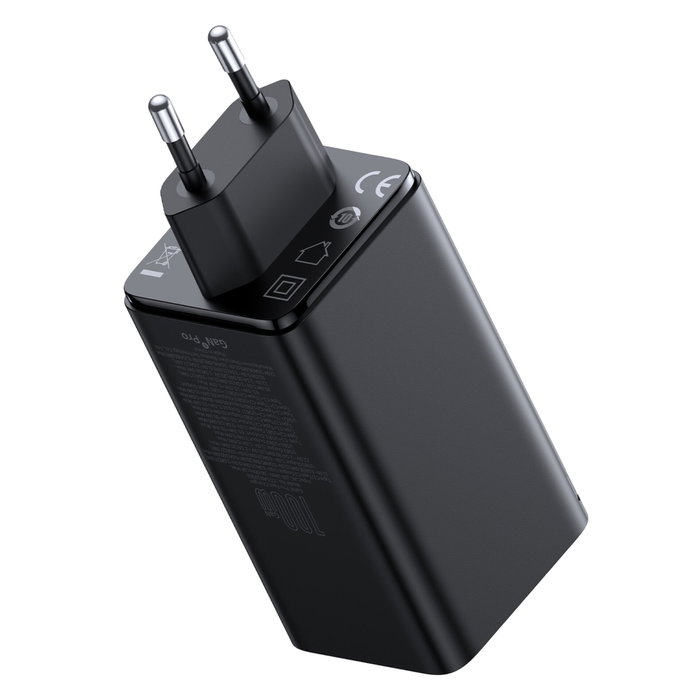 Baseus GaN6 Pro 100W EU con cable de 1m Negro