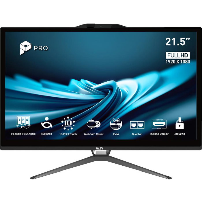MSI PRO AP222T-613EU All in One, Pantalla Táctil 21.5 pulgadas, i3-14100, 8GB, 512GB SSD, Negro MSI PRO AP222T-613EU All in One, Pantalla Táctil 21.5 pulgadas, i3-14100, 8GB, 512GB SSD, Negro