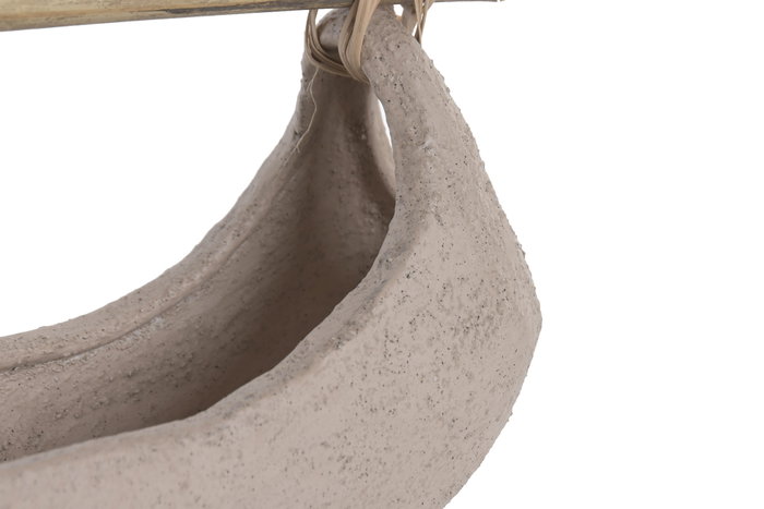 DKD Home Decor Centro de Mesa Terracota y Bambú Beige 33x10x16,5 cm