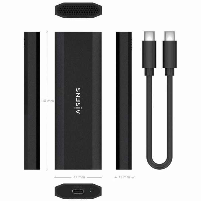 Aisens Caja Externa M.2 NVMe ASM2-028B USB 3.2 Gen2 Negra Aisens Caja Externa M.2 NVMe ASM2-028B USB 3.2 Gen2 Negra