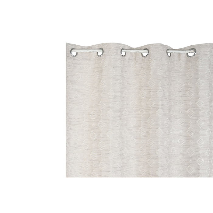 DKD Home Decor Cortina Jacquard Beige 140x260 cm con 8 Anillas DKD Home Decor Cortina Jacquard Beige 140x260 cm con 8 Anillas