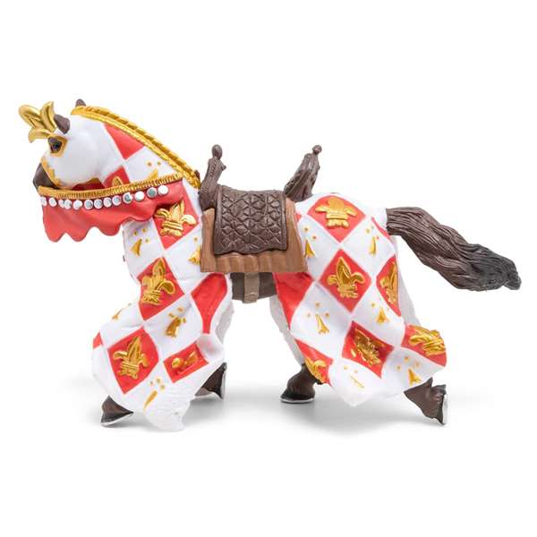 Papo Figura caballo flor de lis blanco 15X6X9CM