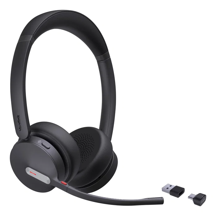 Yealink BH70 Dual UC Auriculares Diadema Inalámbricos para Oficina/Centro de llamadas, Bluetooth 5.2, Conexión Dual USB-C/USB-A, Negro
