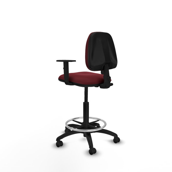 PIQUERAS Y CRESPO Taburete Isso CP granate con brazos 1D