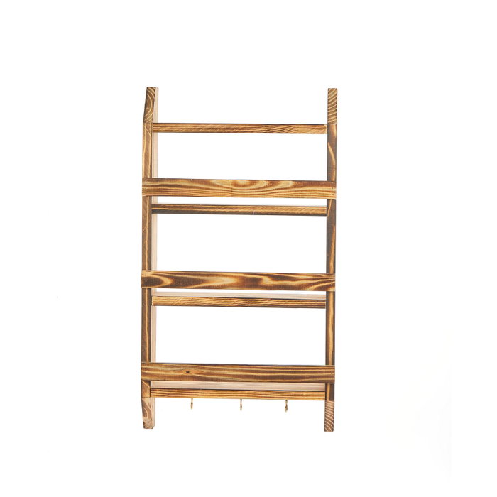 Aberto Design Estantería de madera con gancho para colgar 58x29x10 cm