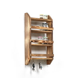 Aberto Design Estantería de madera con gancho para colgar 58x29x10 cm