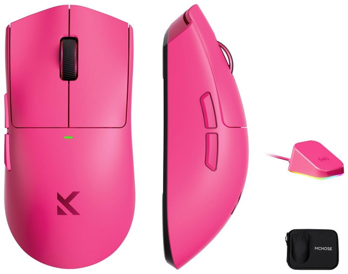 Mchose MC-K7-6 Ratón Gaming Inalámbrico Laser Rosa 42000 DPI 6 Botones Mchose MC-K7-6 Ratón Gaming Inalámbrico Laser Rosa 42000 DPI 6 Botones