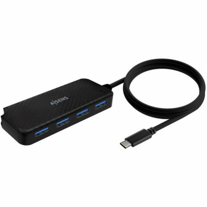 Aisens Hub USB 3.1 USB-C a 4x USB-A Negro 60cm