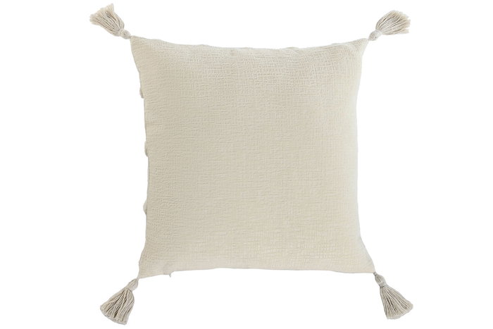 DKD Home Decor Cojin Boho Crudo Poliester 8 x 45 x 45 cm (2 Unidades)