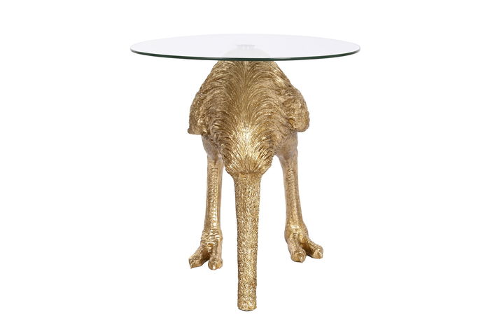 DKD Home Decor Mesita Auxiliar Colonial Dorado 60 x 60 x 62 cm