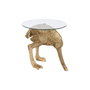 DKD Home Decor Mesita Auxiliar de Resina y Cristal Dorado Avestruz