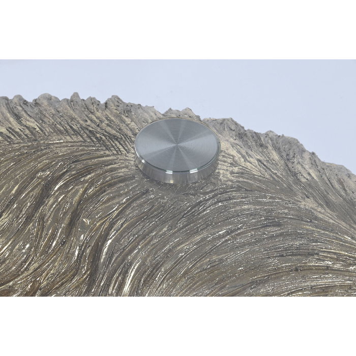 DKD Home Decor Mesita Auxiliar de Resina y Cristal Dorado Avestruz