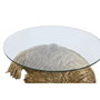 DKD Home Decor Mesita Auxiliar de Resina y Cristal Dorado Avestruz