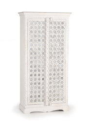 Giner y Colomer Armario Madera de Mango Blanco con Espejo 2 Puertas 3 Estantes