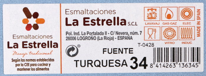 La Estrella - Fuente Decorativa 34 cm de Diámetro, Colección Turquesa, Dimensiones: 44.2 x 35.6 x 4.8 cm (6 Unidades)