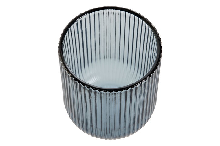 DKD Home Decor Vasos de Cristal Colección Fine Stripes Garbo, Azul, 240ml, Apto Lavavajillas, Set de 6 Piezas