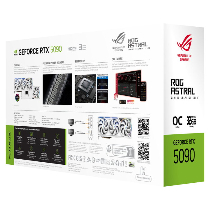 ASUS ROG Astral GeForce RTX 5090 32 GB GDDR7 Blanca ASUS ROG Astral GeForce RTX 5090 32 GB GDDR7 Blanca