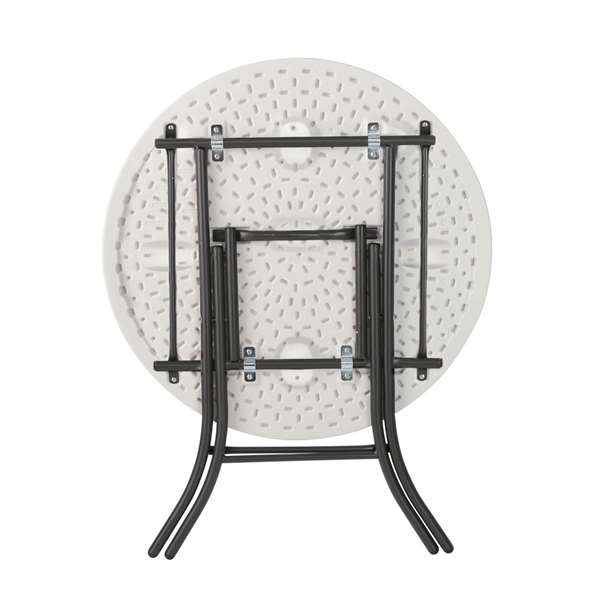 Mesa Plegable Lifetime Blanco Redonda Acero Plástico 83 x 73,5 cm