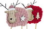 DKD Home Decor Decoración de Madera y Poliéster Surtida (Reno, Estrella, Árbol)