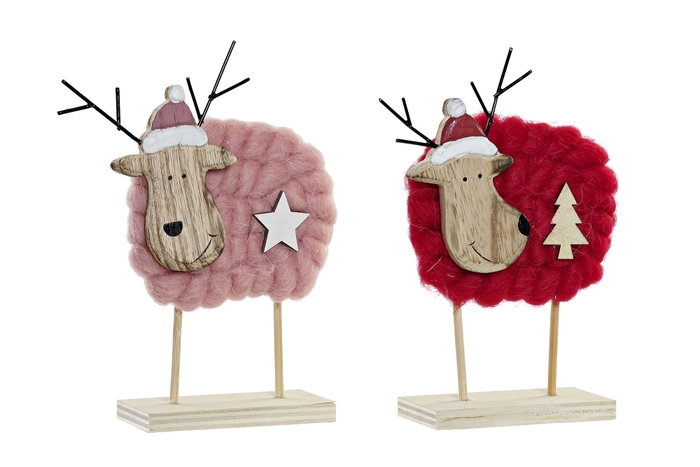 DKD Home Decor Decoración de Madera y Poliéster Surtida (Reno, Estrella, Árbol) DKD Home Decor Decoración de Madera y Poliéster Surtida (Reno, Estrella, Árbol)