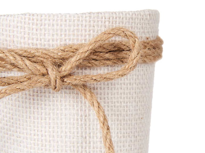 Ibergarden Macetero Tela Con Lazo 11x12x11 cm Blanco (Set de 24)