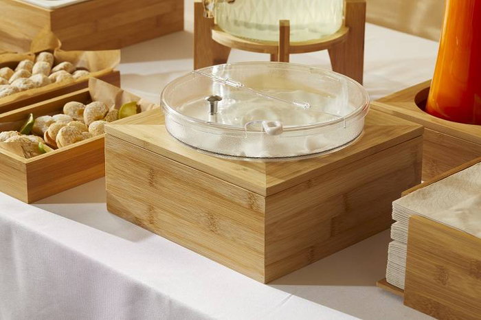 Leone Set Yogurtera Bambú con Bol y Cuchara de Policarbonato Enfriador