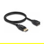 DeLOCK Alargador Cable DisplayPort 1.2, 4K 60Hz 1m, 3840x2160 Pixeles, Conector Macho a Hembra (Verlängerungskabel)