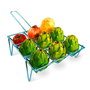 Gourmet Kitchen Parrilla de Barbacoa para Verduras, Rejilla Zincada, 26 x 8.5 x 26 cm, Capacidad 9 Piezas, Apto para Alimentos