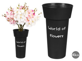 Giftdecor Jarron Florista Negro 43 cm (Alto) x 25 cm (Ancho) x 25 cm (Largo) (Set de 12)