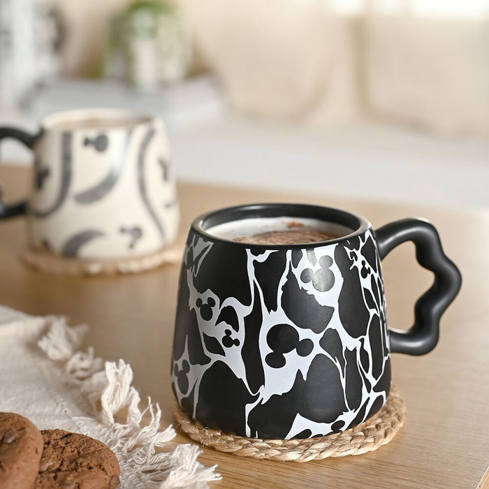 WIDDOP & CO Taza Shapes Mickey Disney, Dolomita, Efecto Craquelado, Asa Oreja Ondulada WIDDOP & CO Taza Shapes Mickey Disney, Dolomita, Efecto Craquelado, Asa Oreja Ondulada