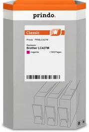 Prindo Classic Cartucho de tinta magenta compatible con Brother LC427M
