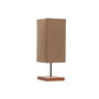 DKD Home Decor Lámpara de Sobremesa de Madera y Lino Marrón 15x15x43 cm
