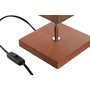 DKD Home Decor Lámpara de Sobremesa de Madera y Lino Marrón 15x15x43 cm