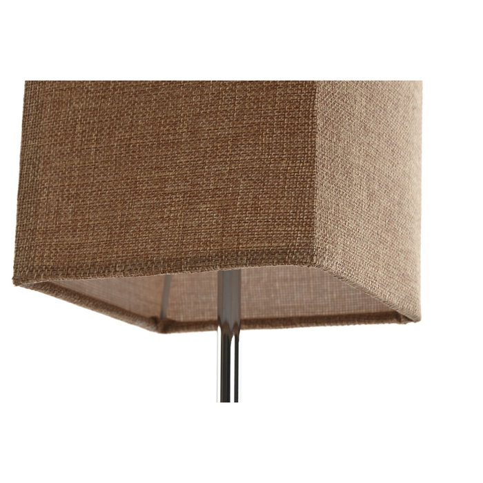 DKD Home Decor Lámpara de Sobremesa de Madera y Lino Marrón 15x15x43 cm