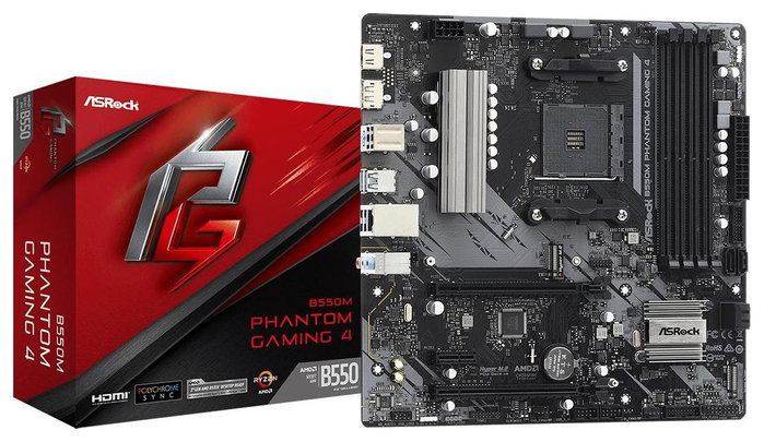 ASRock B550M Phantom Gaming 4 Micro ATX AMD B550 ASRock B550M Phantom Gaming 4 Micro ATX AMD B550