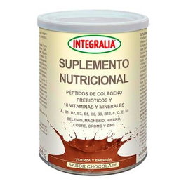 INTEGRALIA Suplemento Nutricional Chocolate 300Gr. Colágeno Hidrolizado, Proteínas, Vitaminas y Minerales para Masa Muscular