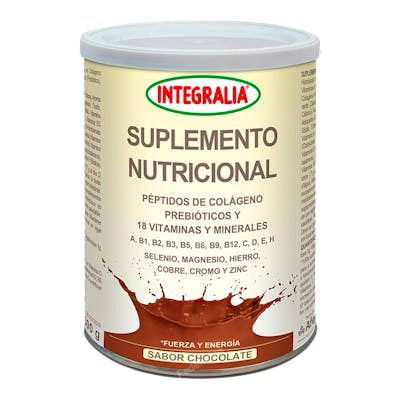 INTEGRALIA Suplemento Nutricional Chocolate 300Gr. Colágeno Hidrolizado, Proteínas, Vitaminas y Minerales para Masa Muscular INTEGRALIA Suplemento Nutricional Chocolate 300Gr. Colágeno Hidrolizado, Proteínas, Vitaminas y Minerales para Masa Muscular