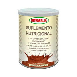 INTEGRALIA Suplemento Nutricional Chocolate 300Gr. Colágeno Hidrolizado, Proteínas, Vitaminas y Minerales para Masa Muscular