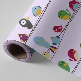 PRYSE Bobina de Papel de Regalo Infantil Pajaritos 31cm x 2kg