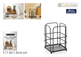 Inde Bote de Utensilios de Metal Basic Confortime, 11.5 cm (Ancho) x 16.3 cm (Alto) x 11.4 cm (Largo), Peso 3.27 kg (12 Unidades)