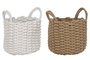 DKD Home Decor Cesta de Cuerda Surtido Blanco y Beige